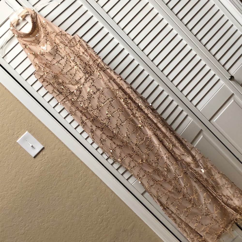 Beige sequence dress